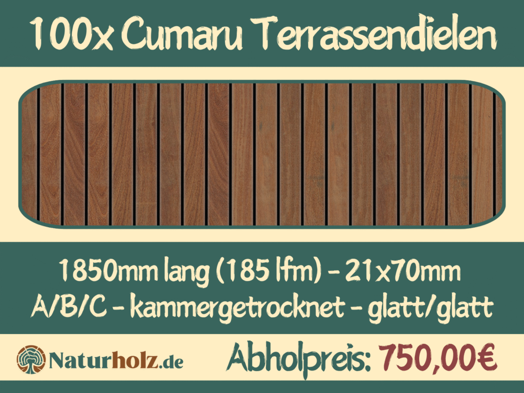 100x Cumaru Terrassendielen
