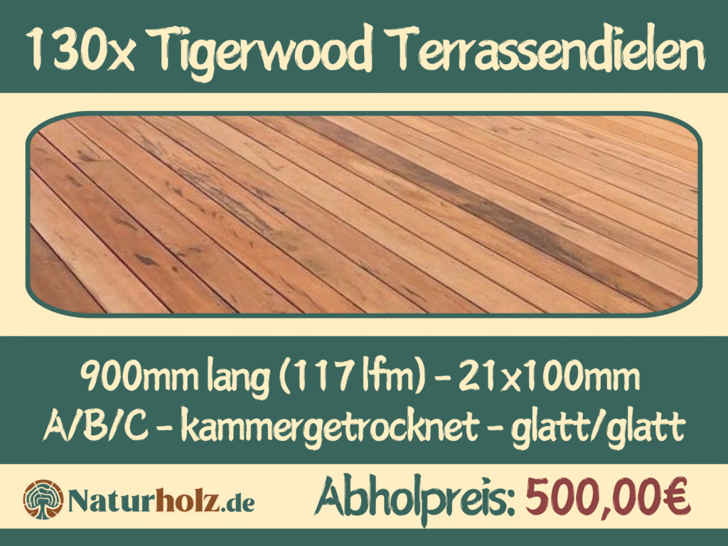 130x Tigerwood Terrassendielen