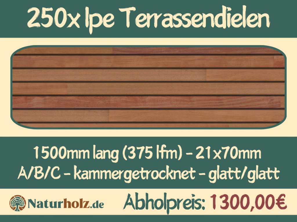 250x Ipe Terrassendielen