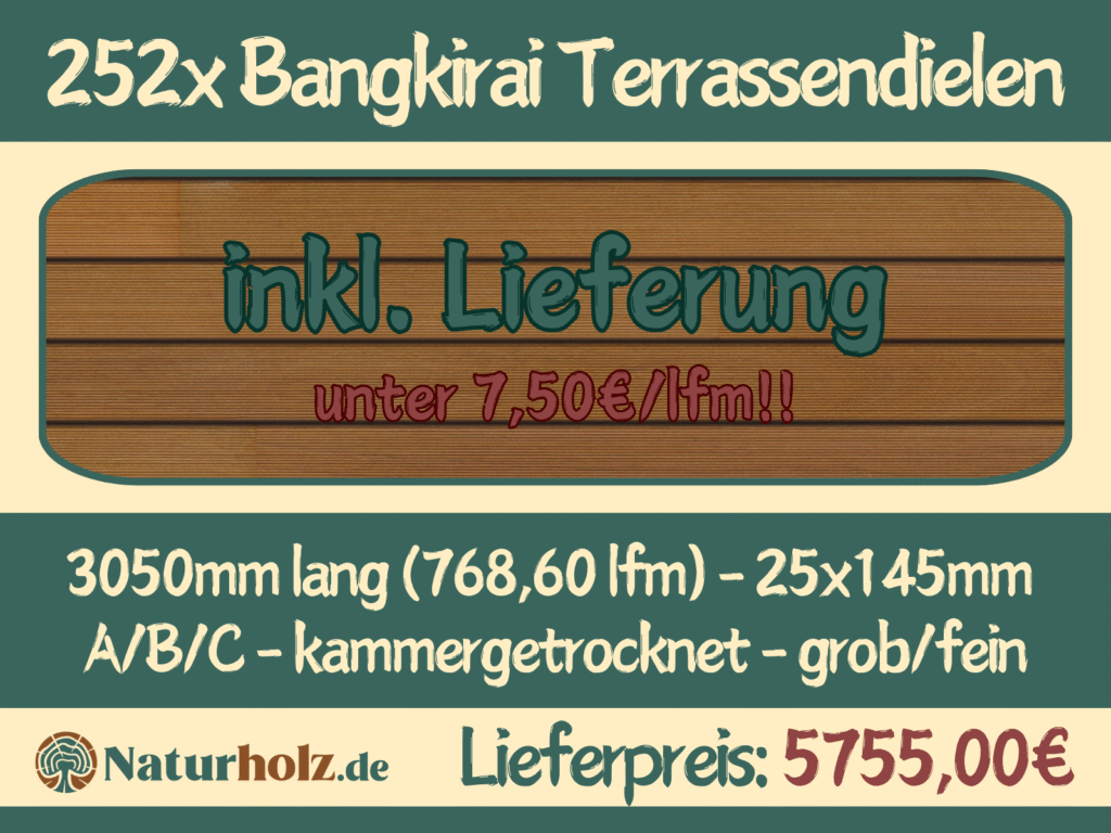 252x Bangkirai Terrassendielen