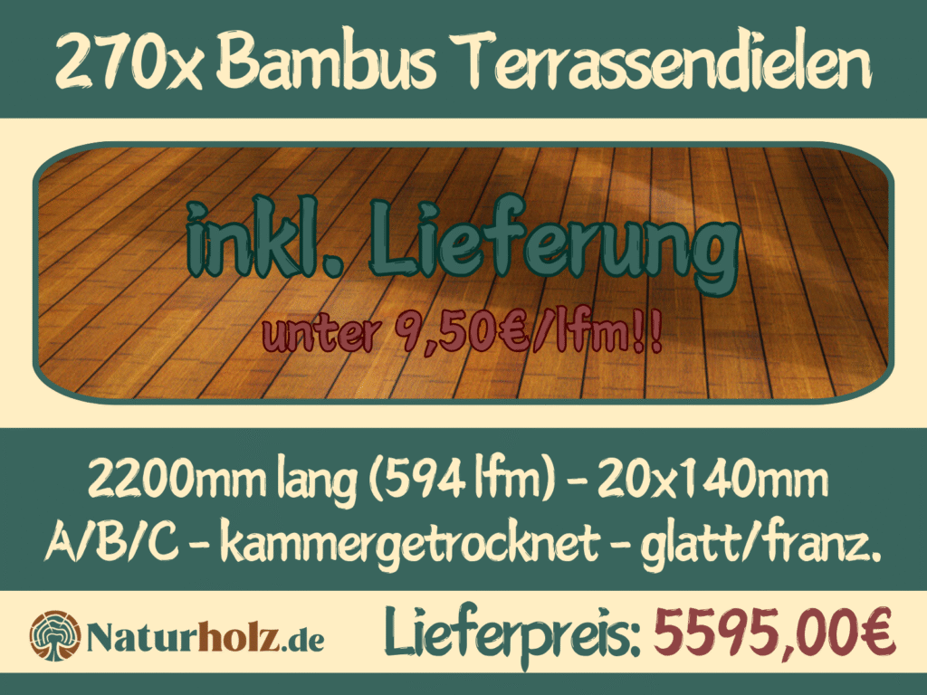 270x Bambus Terrassendielen