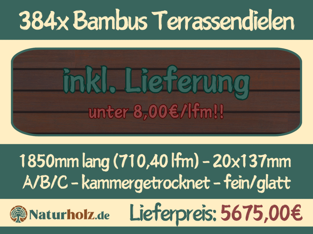 384x Bambus Terrassendielen