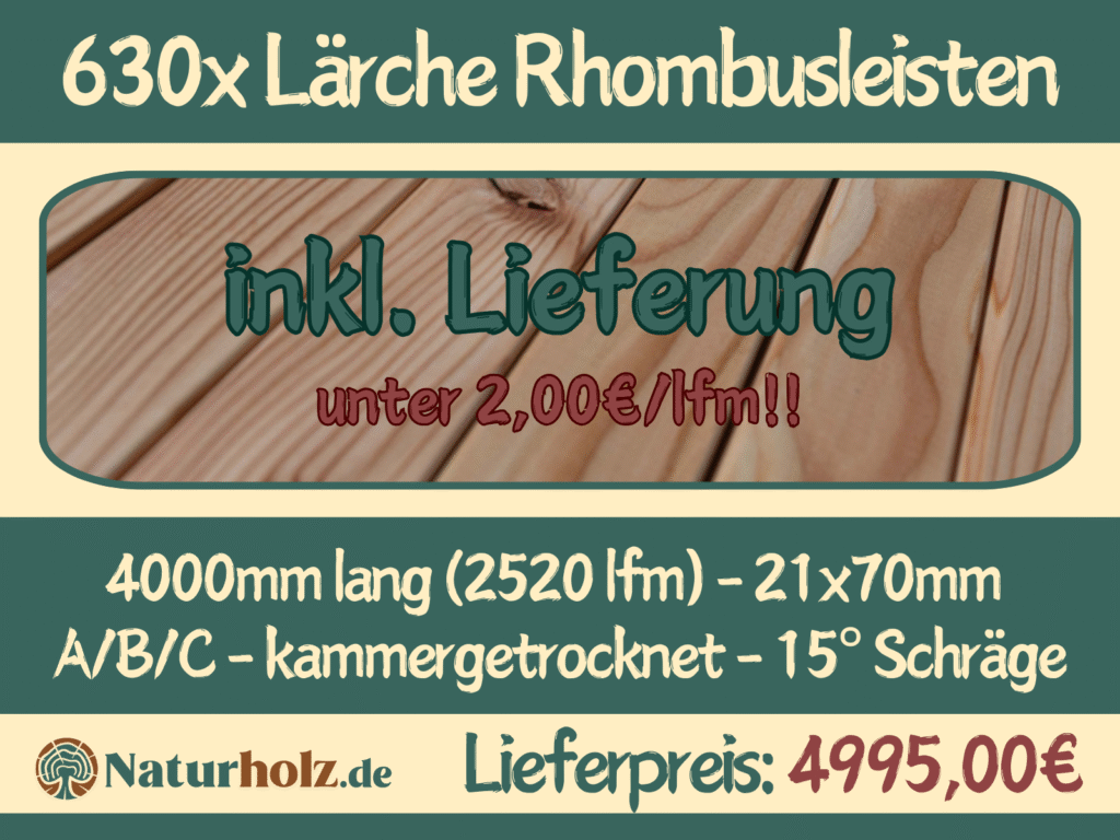 630x Lärche Rhombusleisten