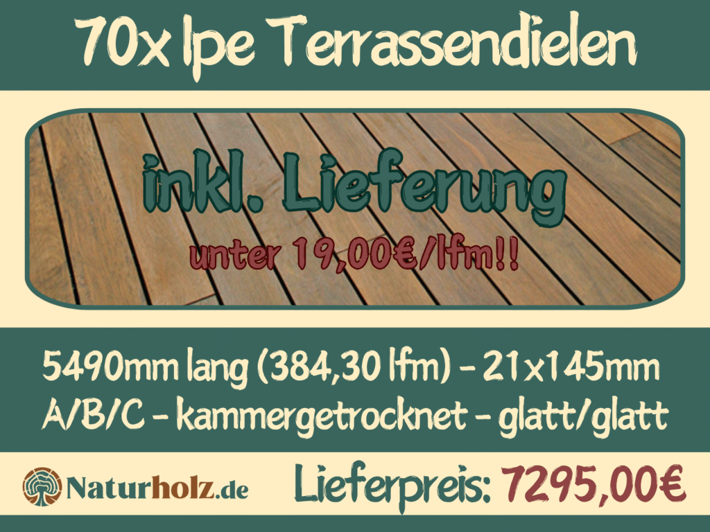 70x Ipe Terrassendielen 5490mm