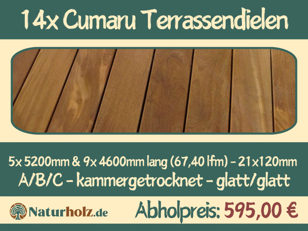 14x Cumaru Terrassendielen