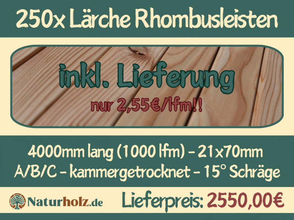 Lärche Rhombusleisten Fassade
