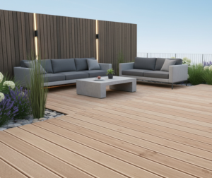 75x Kanadische Douglasie Terrassendielen, 27×143 mm, KD, fein/fein 4880mm (366 lfm)