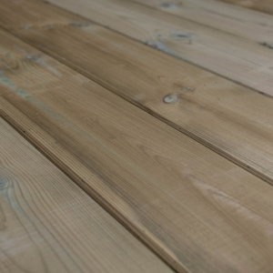 Kiefer Terrassendielen, kesseldruckimprägniert grün, Kanten gefast Holz