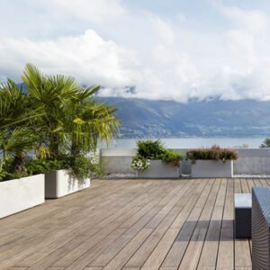 MOSO® Bambus Terrassendielen, 20×155 mm, Bamboo X-treme®, bombiert, gebürstet, geölt mit Woca, einseitig nutzbar