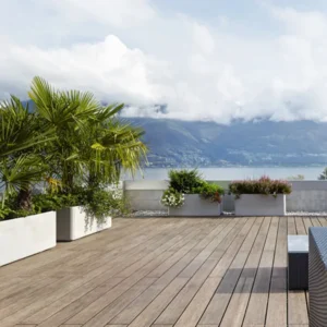 MOSO® Bambus Terrassendielen, 20×155 mm, Bamboo X-treme®, bombiert, gebürstet, geölt mit Woca, einseitig nutzbar