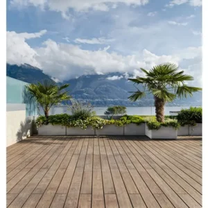 MOSO® Bambus Terrassendielen, Bamboo X-treme®, bombiert, gebürstet, geölt mit Woca, einseitig nutzbar Natur Holz