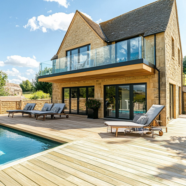 Robinie Terrassendielen, glatt bombiert, seitlich genutet, keilgezinkt Top Qualität