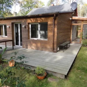 Thermokiefer Rhombusleisten, 20° Schräge, Kanten gerundet Naturholz