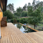 Thermokiefer Terrassendielen, 26×140 mm, glatt/glatt, seitlich genutet