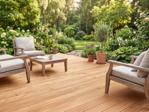 42x Kanadische Lärche Terrassendielen, 27×143 mm, KD, fein/fein 2440mm (102 lfm)