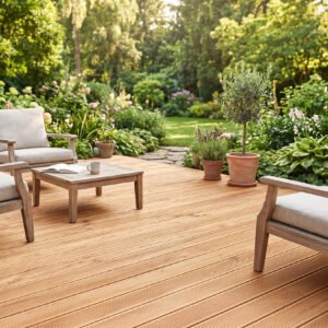 Kanadische Lärche Terrassendielen, 27×143 mm, KD, fein/fein